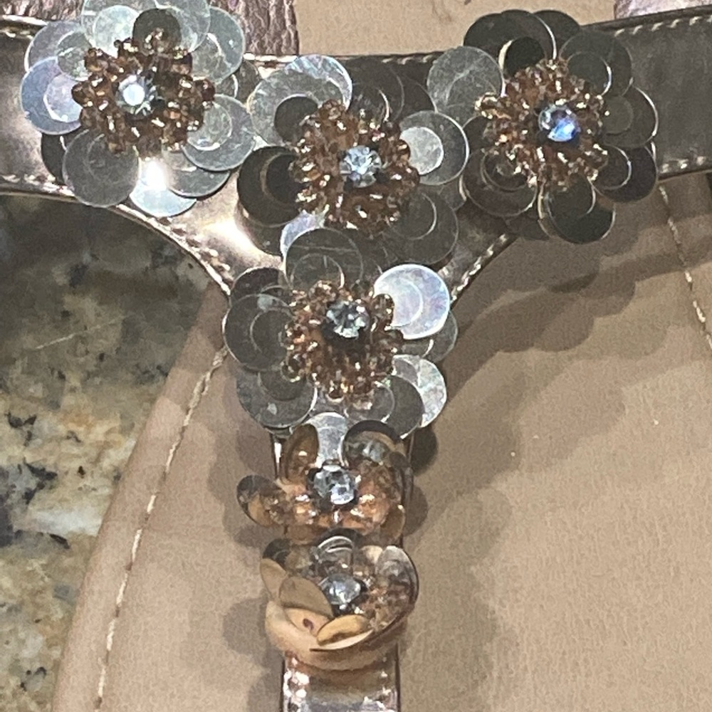 Simply be sequin flower sandals - Picture 2 of 14